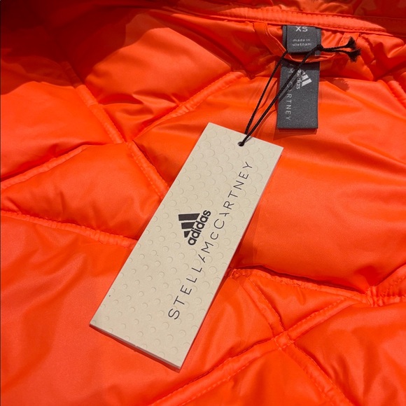 Adidas by Stella McCartney NWT Convertible Quilted Puffer Jacket Vest Orange XS - Picture 13 of 16